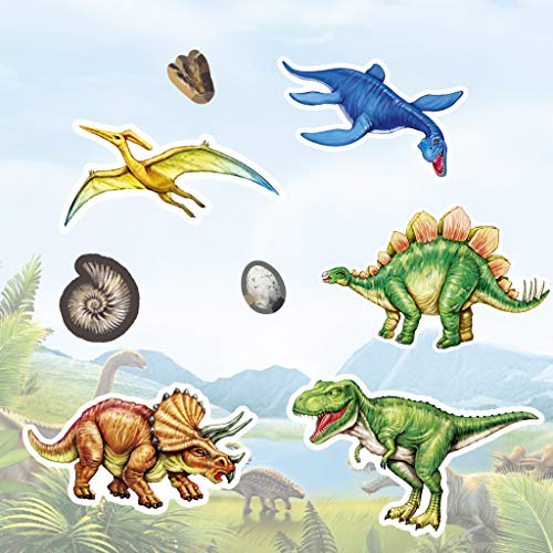 APLI Kids 18564-Pegatinas de Dinosaurios. Incluye 1 Hoja con 18 Pegatinas de Adhesivo Permanente. Ideales para Scrapbooking, decoración o DIY (18564)
