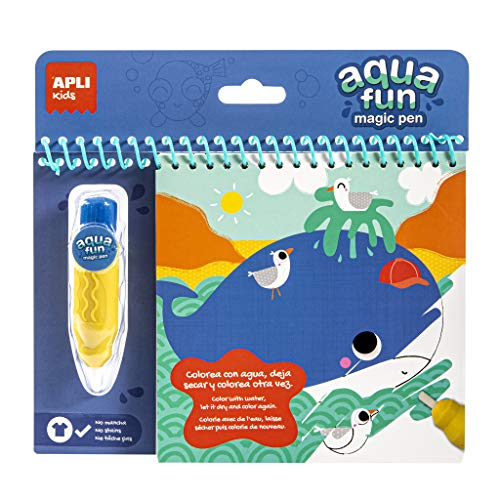 APLI Kids - Bloc mágico para colorear con pincel de agua, Marino