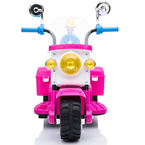ATAA Moto de Policía Mini - Rosa - Moto eléctrica para niños con batería 6v. Moto de policía Infantil