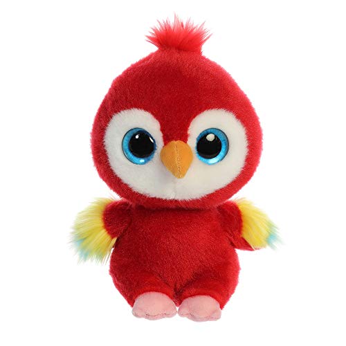 Aurora YooHoo 61117 Lora - Guacamayo de Peluche (8 Pulgadas), Color Rojo