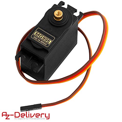 AZDelivery MG995 Micro Digital Servo Motor para RC Robot Avión Helicóptero Compatible con Arduino con E-Book Incluido!