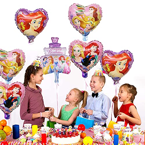 Babioms 7PCS Princesa Globo, Decoración de Cumpleaños Globos Decoraciones Para Baby Shower, Globos Cumpleaños Decoracion de Princesa