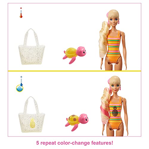 Barbie Color Reveal con espuma Piña, muñeca sorpresa con vestido y accesorios de moda de verano de juguete (Mattel GTN17)