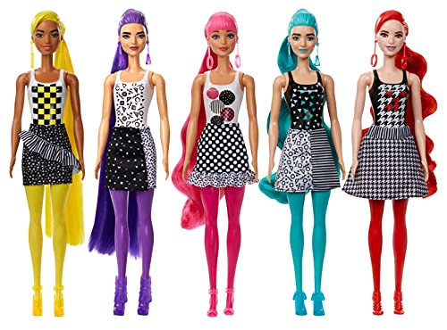 Barbie Color Reveal, muñeca sorpresa color monocromático con accesorios de moda sorpresa (Mattel GTR94)