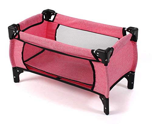 Bayer Chic 2000 653 57 - Cuna de viaje Deluxe para muñecas, hasta 50 cm, color Rosa