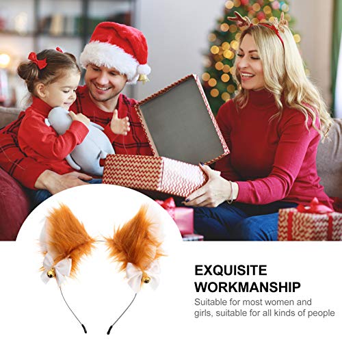 Beaupretty Diadema con orejas de zorro, de peluche, anime, para cosplay, pelo con orejas de gato, para fiestas, disfraces, accesorios para el pelo para niños y adultos, color marrón