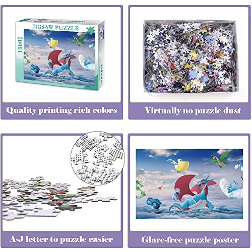 Beldum Puzzle de 1000 Piezas para Adultos Pokemon Jigsaws Family Fun Game Exquisita Caja de Regalo de Embalaje Serie Anime (70x50cm)