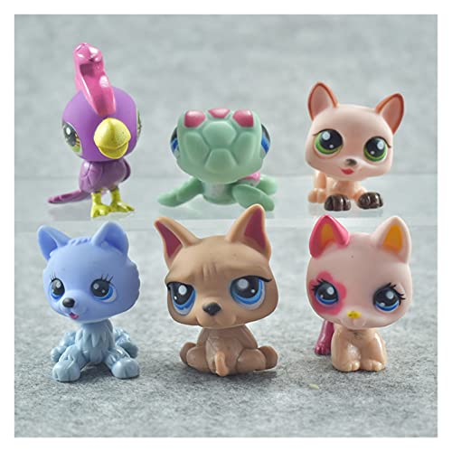 Blue 24 unids/Set Mini Little Little Animal Dibujos Animados Muñecas Lindas Figuras de acción Cat Dog Horse Pet Shop Collection Decoración de Escritorio Regalo para niños ZZ (Color : B-Randomly)