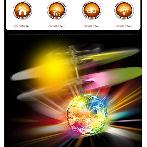Bola de juguete volador de inducción infrarroja RC juguete de vuelo incorporado luz LED Disco helicóptero brillante colorido volador Drone interior juegos al aire libre juguetes para años niños niñas
