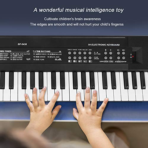 BTER Teclado De Piano para Niños De 54 Teclas, Teclado Electrónico Multifuncional, Juguetes De Piano con Función De Micrófono Y Grabación, Teclado De Piano Eléctrico Educativo Portátil