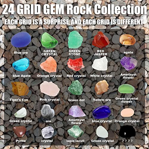 Calendario De Adviento De Gemstone | Piedras Y FóSiles Infantiles | Calendario De Cuenta Regresiva Diy Advent Calendar | Colecciones De Roca Gemstones, Para La Escuela Familiar Cumpuestras De Cumpleac