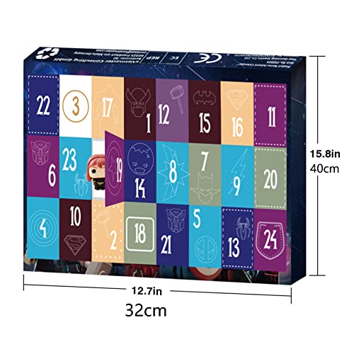 Calendario De Adviento Superhéroes, Calendario De Adviento 2021, Caja Ciega De Juguetes,caja Ciega Sorpresa, 24 Figuras De Acción De Superhéroe Calendario De Adviento, Para Navidad Regalo Para Niños