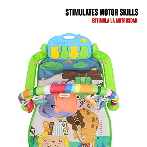 Calma Dragon Manta de Gimnasio para Bebes, Alfomba Musical con Piano, Esterilla con Juegos Infantil, Actividades y Juguetes para el Suelo (Multicolor 2.0)