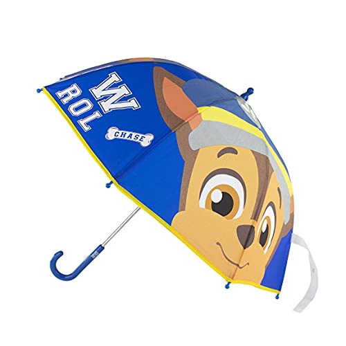 CERDÁ LIFE'S LITTLE MOMENTS-Paraguas Chase de Paw Patrol para Niños de Color Azul-Licencia Oficial Nickelodeon, (2400000600)
