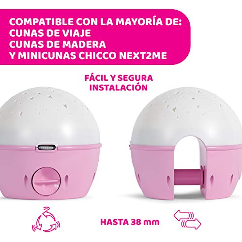Chicco- First Dreams: Next 2 Stars Big & Small Proyector, Color rosa (7647100000)