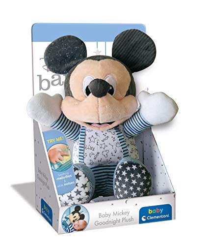 Clementoni-17394 - Baby Mickey duerme contigo - peluche bebé interactivo para dormir a partir de 6 meses