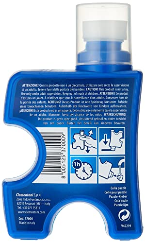 Clementoni 37000 puzzellijm, accessoires voor het vastzetten, ophangen of beschermen van de puzzel, vloeibaar bindmiddel met verdelerspons, 1 x 200 ml