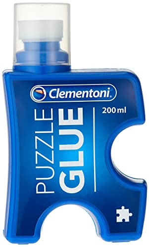 Clementoni 37000 puzzellijm, accessoires voor het vastzetten, ophangen of beschermen van de puzzel, vloeibaar bindmiddel met verdelerspons, 1 x 200 ml