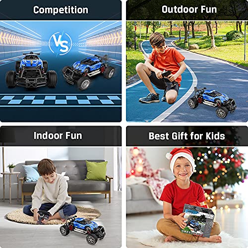 Coches Teledirigidos para Niños-Grado de Juguete: VATOS Escala 1:20 Aleación 2WD Velocidad máxima 20 km/h Coche RC Todoterreno｜Camión RC de 2,4 GHz con 2 baterías Recargables para niños y niñas