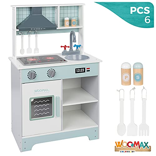 ColorBaby WOOMAX 49323 - Woomax-Cocina de Madera elec 54x29x86cm +3a