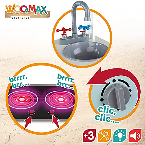 ColorBaby WOOMAX 49323 - Woomax-Cocina de Madera elec 54x29x86cm +3a