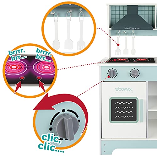 ColorBaby WOOMAX 49323 - Woomax-Cocina de Madera elec 54x29x86cm +3a