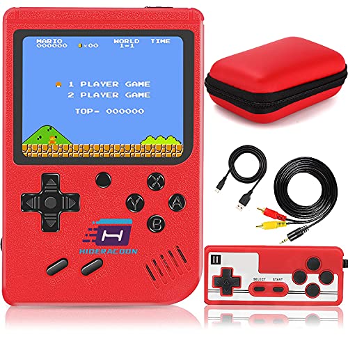 Consola de juego de mano, mini máquinas arcade integradas 400 juegos clásicos de FC clásicos, videojuegos portátiles de mano para niños y adultos, Gameboy consola Box soporte TV salida (rojo)