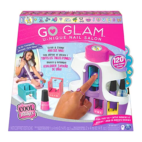 Cool MAKER GO Glam U-nique salón de uñas con Sello portátil, 5 cápsulas de diseño y Secadora, Kit de uñas para niños de 8 años en adelante