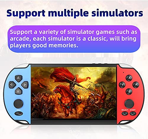 CZT Color 5.1 Pulgadas Consola de Juegos MP4 incorporada 8800 Juegos Retro Video música e-Book grabación Salida de TV Consola de Videojuegos portátil Dispositivo de Juego (Azulrojo)