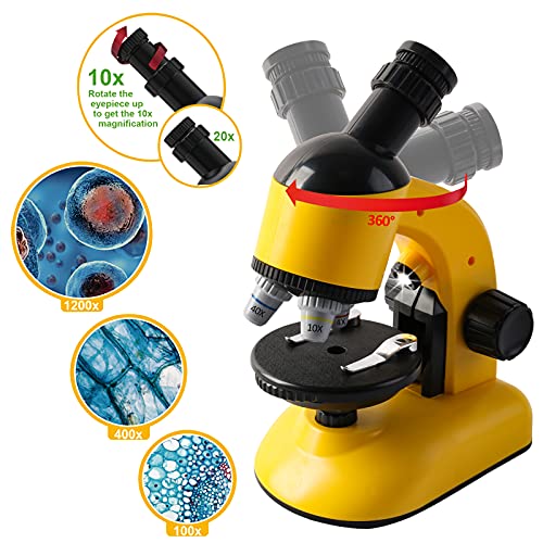 deAO Mi Primer Telescopio y Microscopio Diversión Científica 2 en 1 Conjunto de Telescopio y Microscopio para Principiantes con Accesorios Exploración de Ciencias y Astronomía Infantil