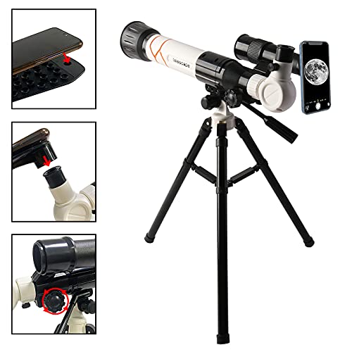 deAO Mi Primer Telescopio y Microscopio Diversión Científica 2 en 1 Conjunto de Telescopio y Microscopio para Principiantes con Accesorios Exploración de Ciencias y Astronomía Infantil