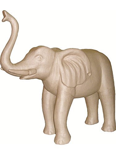 Déco Patch xla01o Portador XL (Papel Maché, Jirafa en 3D, 80 x 35 x 160 cm, para Decorar, cartón marrón, Color Elefante