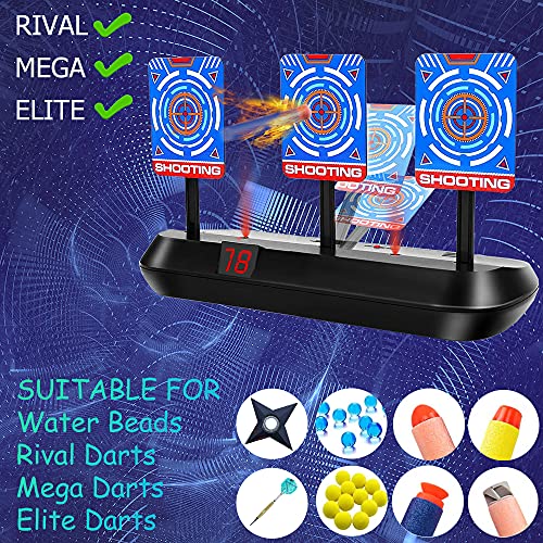 Diana Digital Electrónico para Nerf Pistola, Objetivos de Tiro con Pistola de Dardos, 40 Espuma Flechas, Rebote Automático & Puntuación & Sonido, Juego de Disparos Chicos, Regalo Niños de 5-12 Años