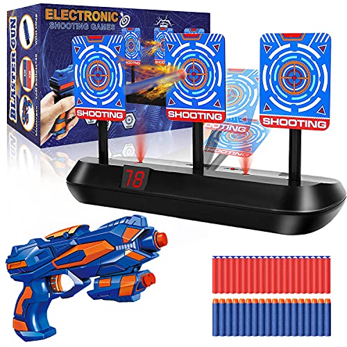 Diana Digital Electrónico para Nerf Pistola, Objetivos de Tiro con Pistola de Dardos, 40 Espuma Flechas, Rebote Automático & Puntuación & Sonido, Juego de Disparos Chicos, Regalo Niños de 5-12 Años