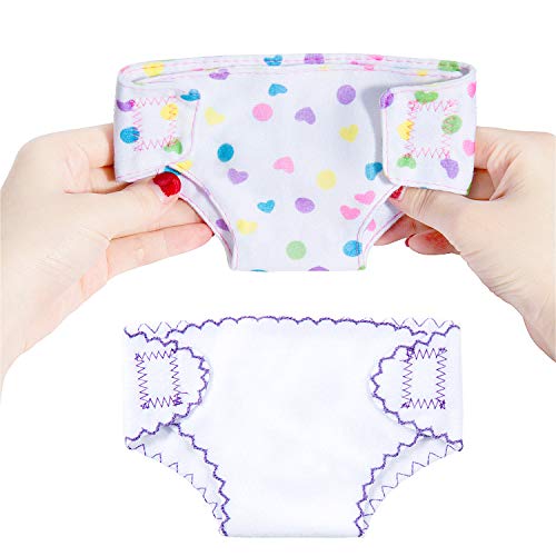 Diealles Shine 4 Piezas Pañales para Muñecas, Accesorios para 14-16" Muñecos Bebé
