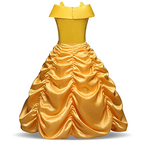 Disfraz de Princesa Belle Vestido para Niña (3-10 Años) (4-5 Años, 110 cm)