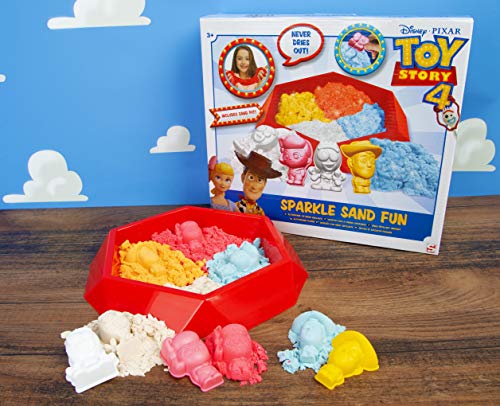 Disney Toy Story 4 Juego Arena Mágica Niños, Manualidades con Arena con Personajes Toy Story 4 Woody, Forky y Bo Peep, Juego Arena Moldeable, Juegos Educativos, Niños Niñas 3+
