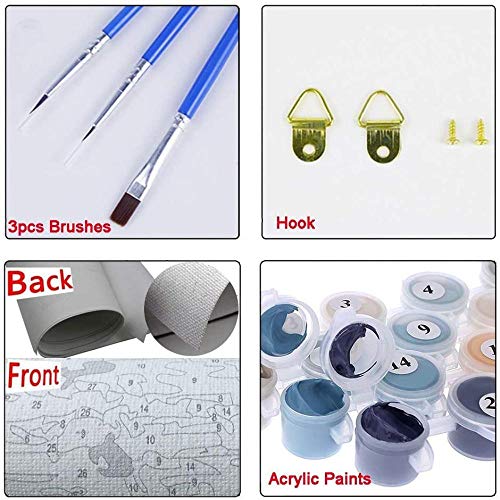 DIY Pintar por Numeros Kit para Adultos Principiantes, Chalet con Vistas A La Nieve Pintura por Números sobre Lienzo DIY Pintura Acrílica 16 * 20 Pulgadas - Sin Marco