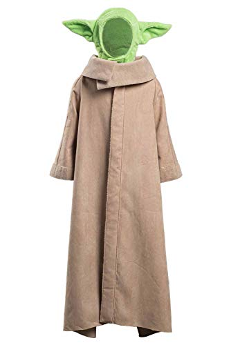 dolass Yo-da - Disfraz de Cosplay de película, disfraz de Halloween, color marrón con sombrero, altura de 110-150 cm, marrón, S