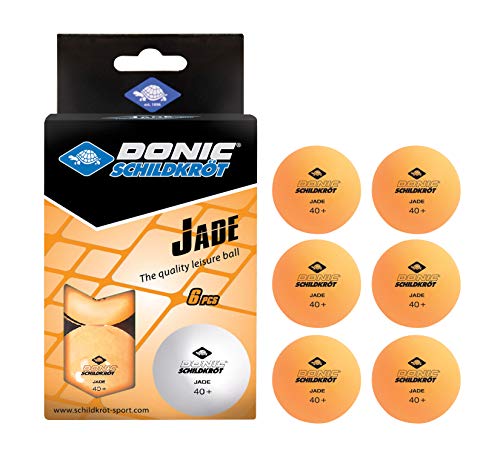 Donic-Schildkröt Pelotas de Tenis de Mesa Jade, Calidad Poly 40+, 6 Piezas en Blister, Naranja, 618378