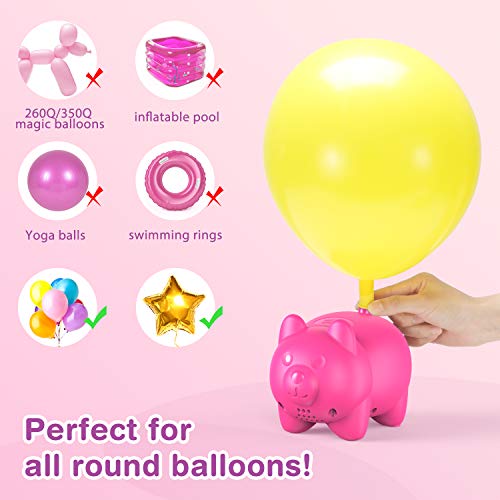 Dr.meter Bomba de Globos eléctrica, Inflador de Globos Ideal para Fiestas, Bodas, cumpleaños, Actividades promocionales y decoración de Festivales Rosado
