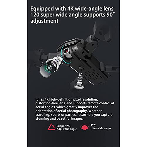 Drone con cámara 4K para Adultos, cuadricóptero GPS fácil para Principiantes con 2 baterías, retención de altitud, Modo sin Cabeza, transmisión WiFi FPV