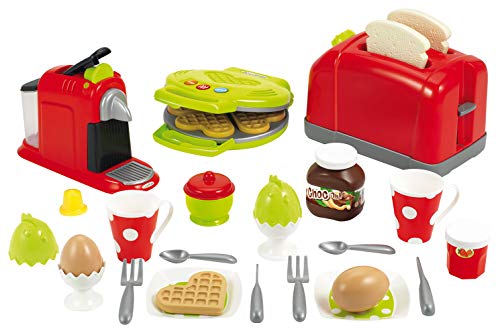 Ecoiffier Set de pequeños electrodomésticos de 33 piezas, color rojo/verde (2647)