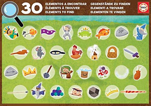 Educa Detectives Castillo. Puzzle Infantil de 50 Piezas. Móntalo y Busca los Objetos escondidos. +4 años. Ref. 18895, Multicolor