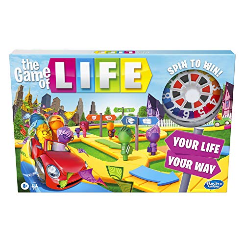 El Juego de la Vida, Juego de Mesa Familiar para 2 a 4 Jugadores, para niños de 8 años en adelante, Incluye Pinzas de Colores