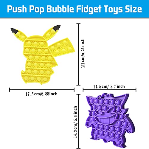 ENVEE Popit Fidget Toys, Pop Pack it, Pop Pokemon 2 Pack Pop Barato it Juguetes Antiestres, Pop pequeño it Fidget Toy Pack, Regalos para Niños, Antiestres Niños Adultos