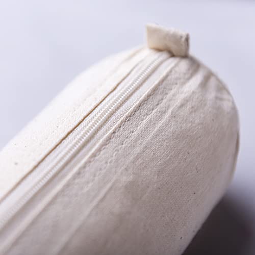 Estuche de línea Nature en Material 100% algodón Crudo. con clásico diseño cilíndrico, cre-mallera a Juego y prácticas Asas para fácil Apertura.