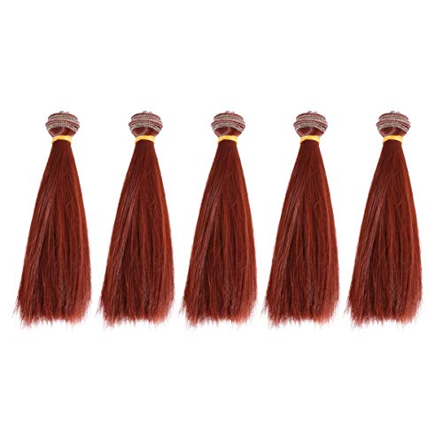 EXCEART 5 Piezas de Pelucas de Cabello de Muñeca Pelucas de Muñeca Americana Pelo de Muñeca Largo Y Recto para Manualidades de Bricolaje Fabricación de Muñecas de Niña Americana