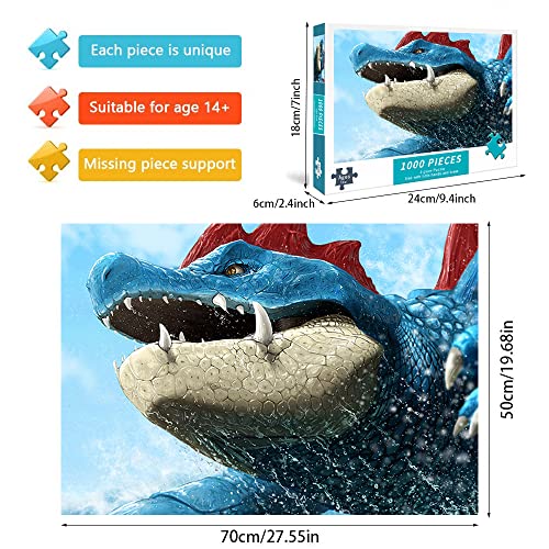 Feraligatr Puzzle 1000 piezas de arte Pokemon Family 1000 piezas DIY Puzzle Brain Challenge Puzzle para niños adultos - Anime 70x50cm