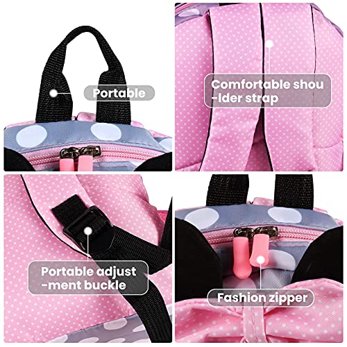 FGen Mochila Minnie,Mochila Minnie Mouse Infantil, Mochila Disney, Mochila Escolar para Niños, para Niños y Niñas de 2 a 8 Años Mochila Guarderia (Minnie rosa)